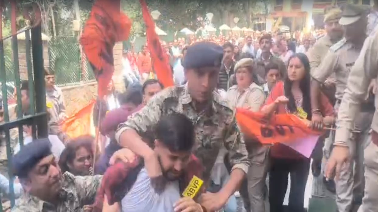 Uproar on HPU campus; scuffle breaks out between protesters and police after attempts to stop effigy burning