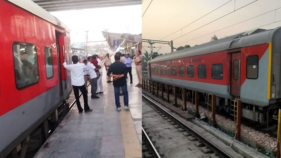 Sparks flew from AC coach of New Delhi-Darbhanga Special train at Tundla