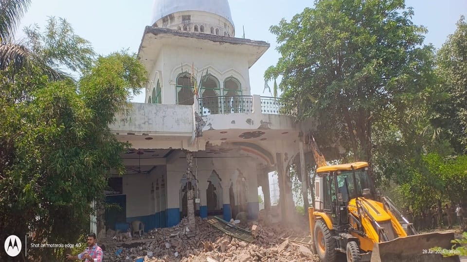 Administration razes shrine built on green belt land the shrine was constructed in 2021 in Ghaziabad