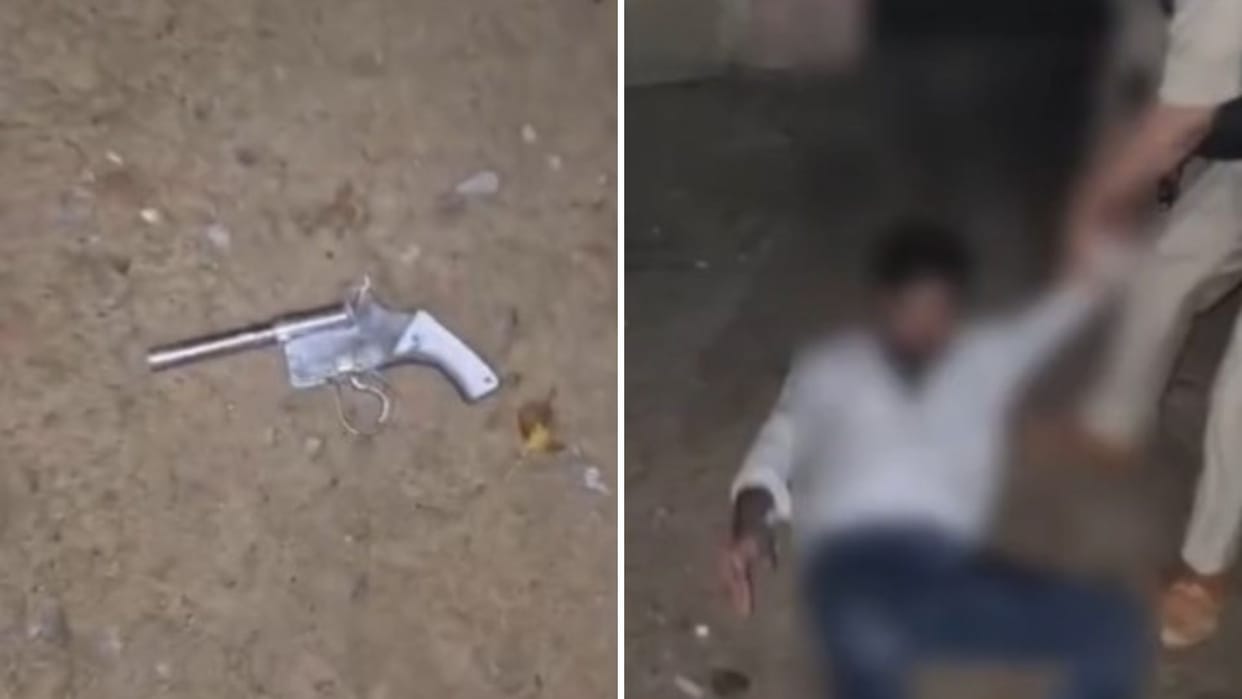 Police encounter in Ghazipur Three cattle smugglers arrested one shot leg miscreants fleeing fire on team