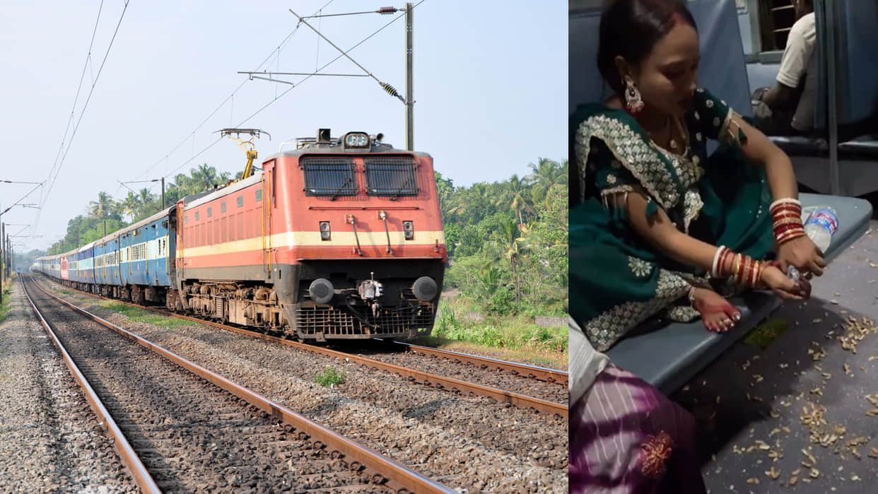 Woman kept dumping trash under the seat on a moving train video goes viral