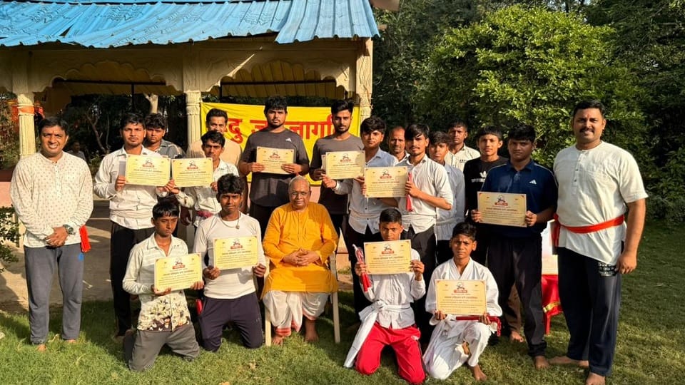 Self-defense training was imparted to the youth by the Hindu Janajagruti Samiti
