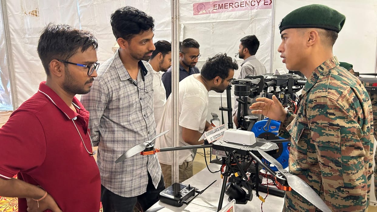 IIT BHU Foundation Day celebration live demonstration of advanced drone technology conducted in varanasi