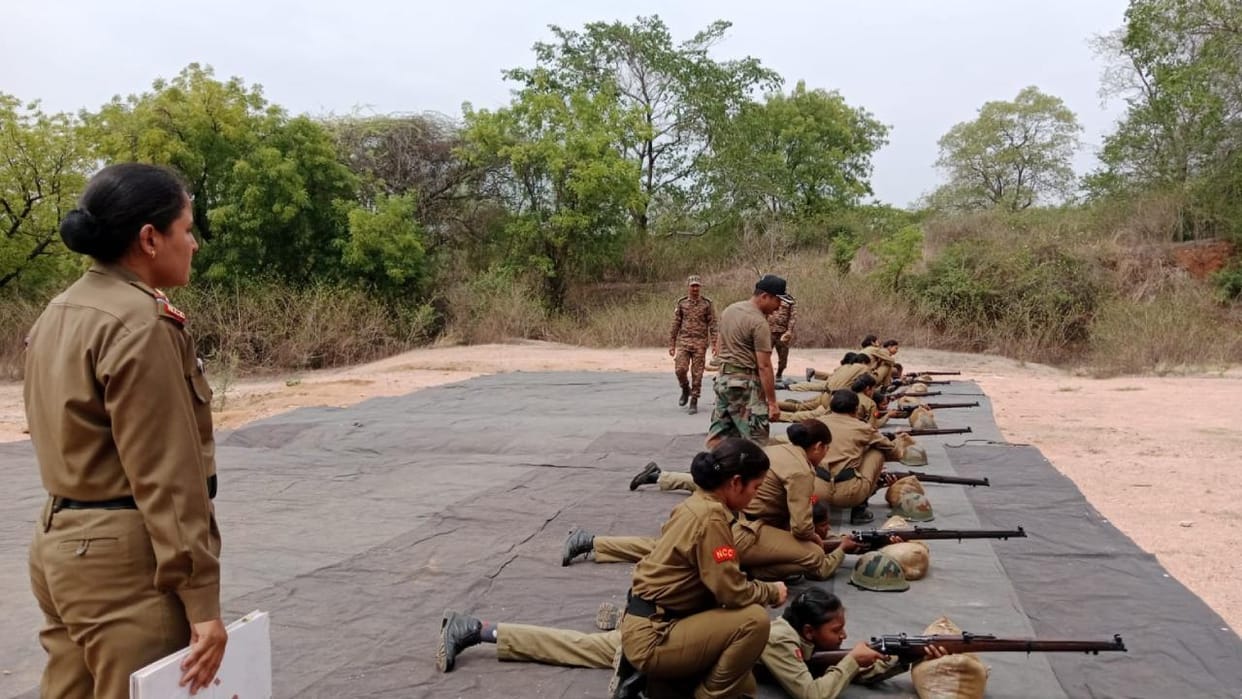 Jhansi: Girl cadets showcase marksmanship skills; 80 cadets selected as potential shooters.