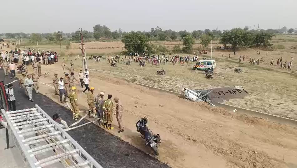 Bareilly Plane Crash Trainee Aircraft Hit High-Tension Line, Pilot Escaped as Power Supply Was Off