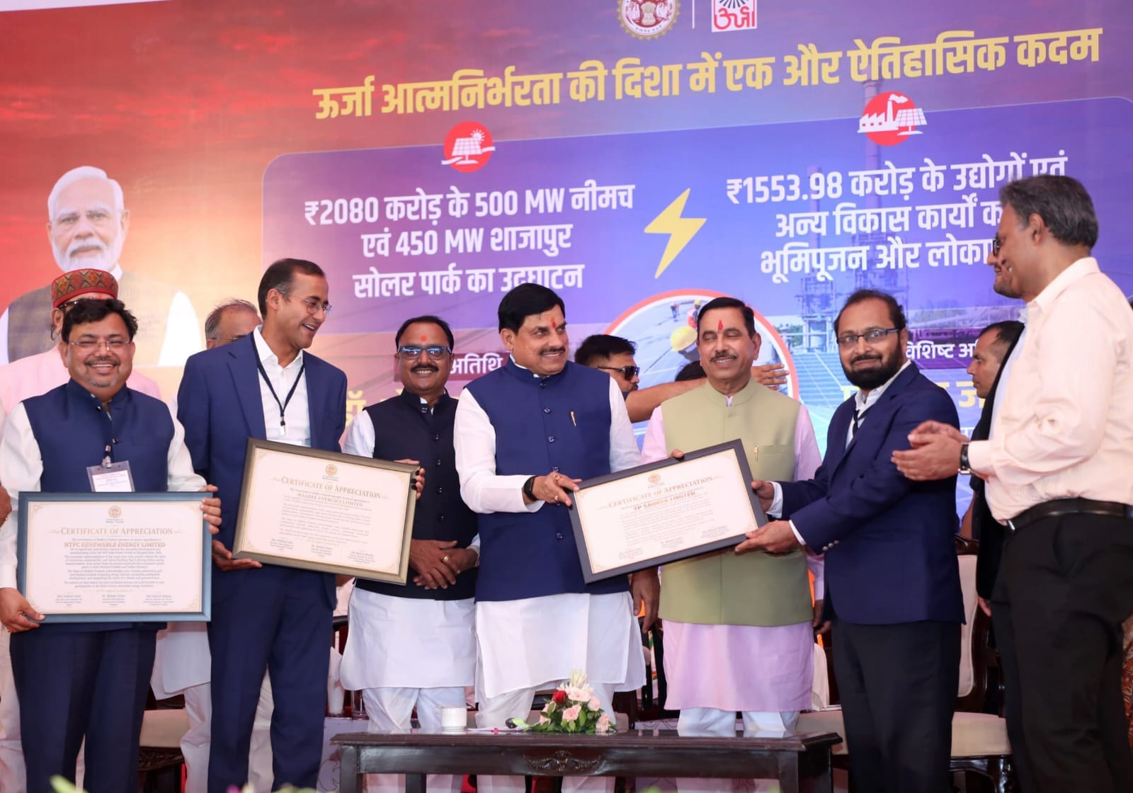 MP received the gift of two 950 MW solar parks worth Rs 2080 crore