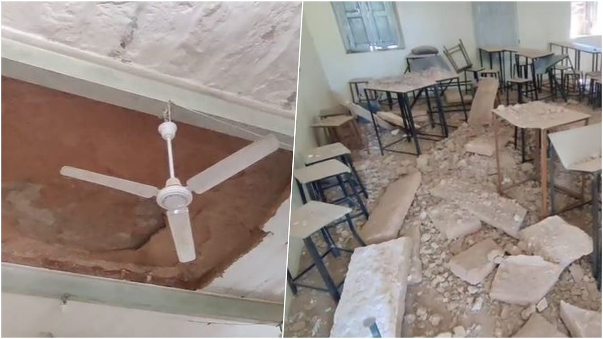 Bikaner News: Ceiling Slabs Collapse in Government School, Major Tragedy Averted Before Students Arrived