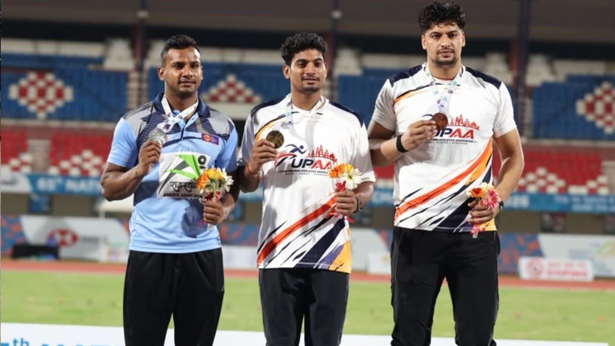 Young javelin thrower Rohit of jaunpur won gold with throw of 87.05 meters and qualified for Asian Games