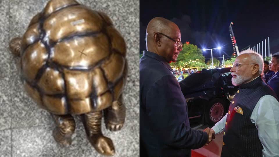Modi gifts Moradabad brass turtle to Seychelles President; Yogi calls it a matter of pride for UP