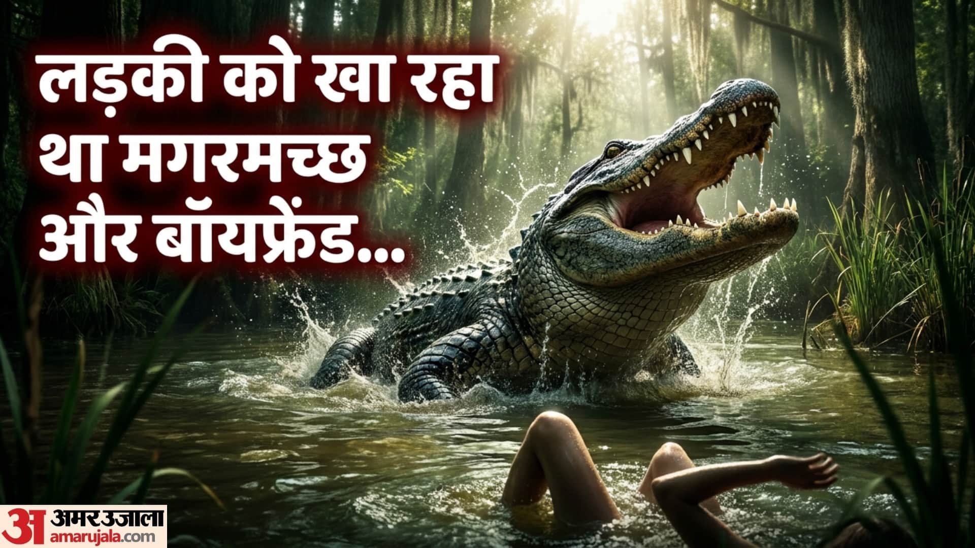 नदी में नहाने गई लड़की को खा रहा था मगरमच्छ और बॉयफ्रेंड करता रहा ये काम