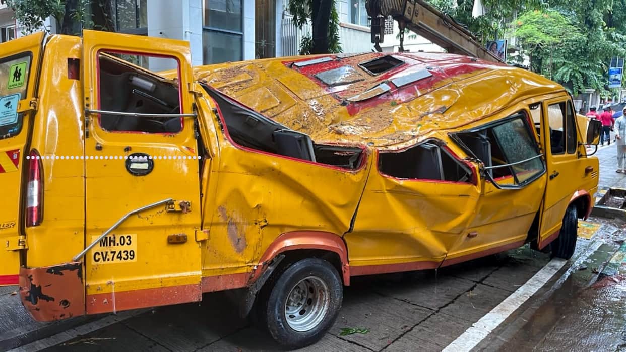 MH- student killed, many injured as peepal tree falls on school bus in Mumbai amid rains