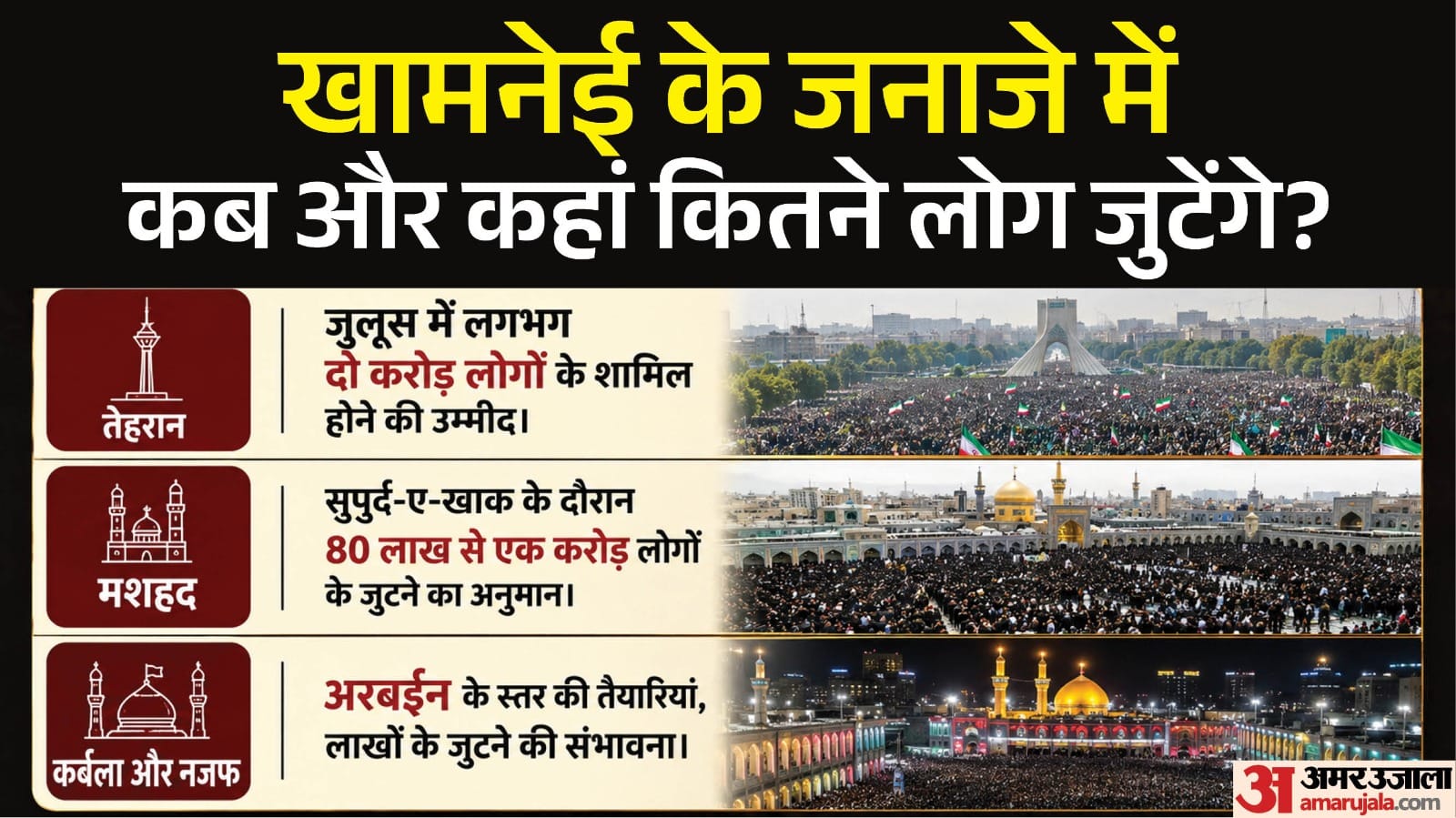 अयातुल्ला अली खामेनेई की अंतिम यात्रा का कार्यक्रम।