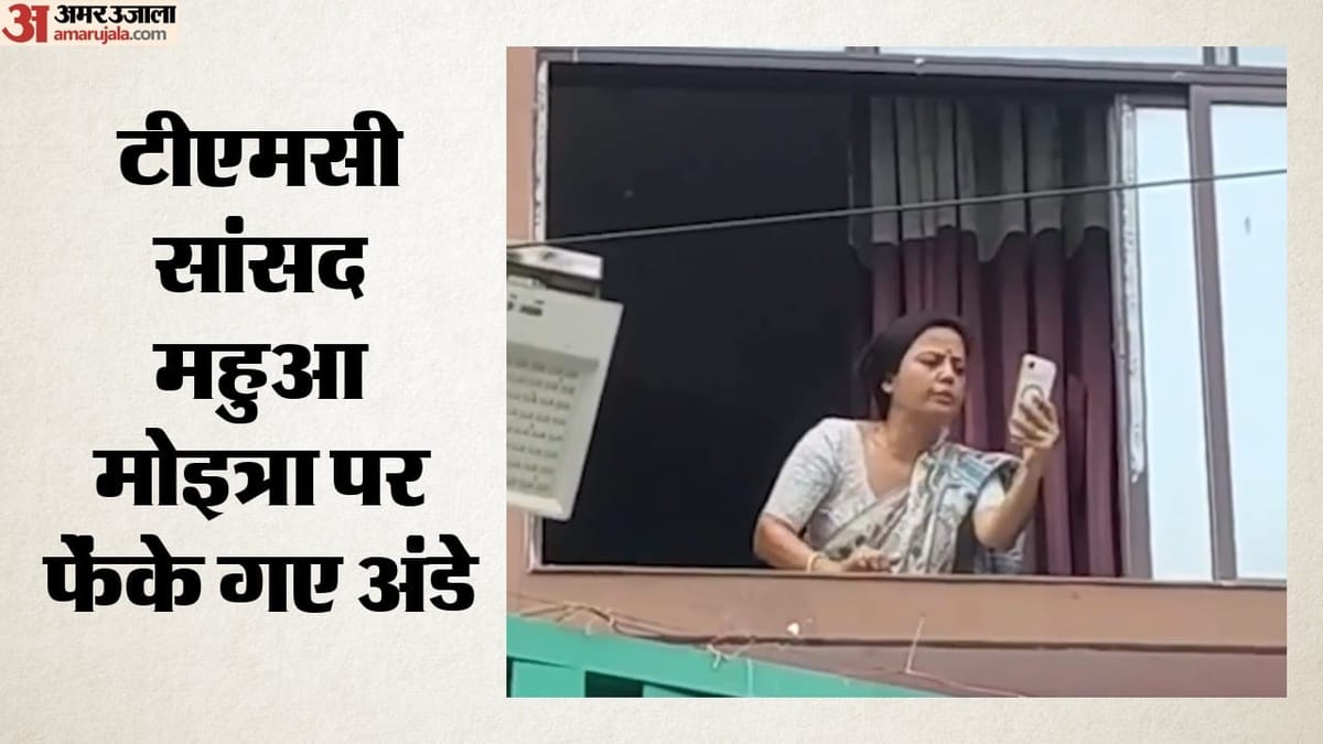 West Bengal: भाजपा कार्यकर्ता ने किया टीएमसी सांसद महुआ मोइत्रा का विरोध; काले झंडे दिखाए, फेंके अंडे