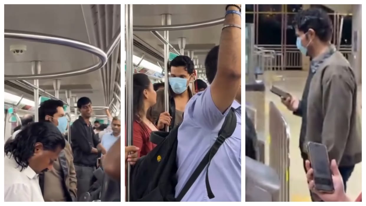 bollywood actor Randeep Hooda beats Mumbai monsoon traffic by taking the Metro See Viral video
