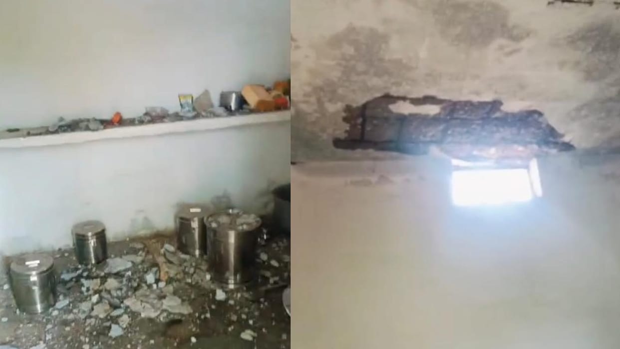 Jhansi: Cook injured by falling debris from the dilapidated roof of a primary school