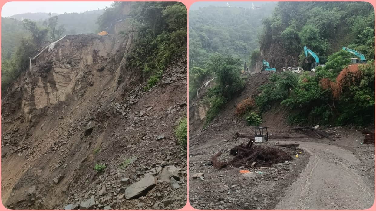 bilaspur traffic diversion nh205 landslide wairad solan