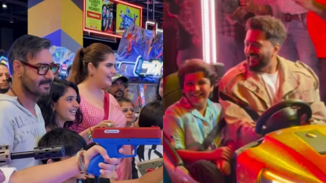Dhamaal 4 Actor Ajay Devgn And Riteish Deshmukh Have Fun In Amusement Park Video Goes Viral