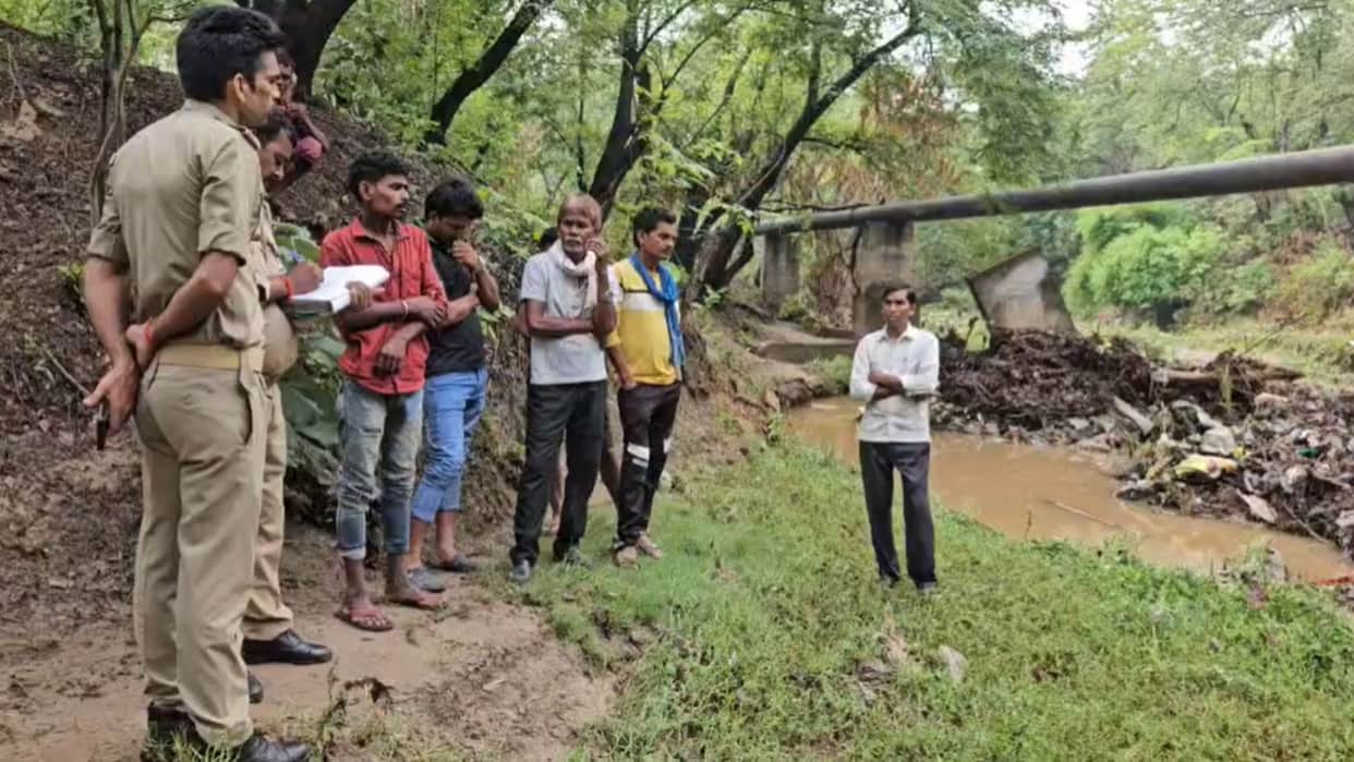 Mother and daughter swept away in monsoon drain body of eight-month-old infant found in sonbhadra