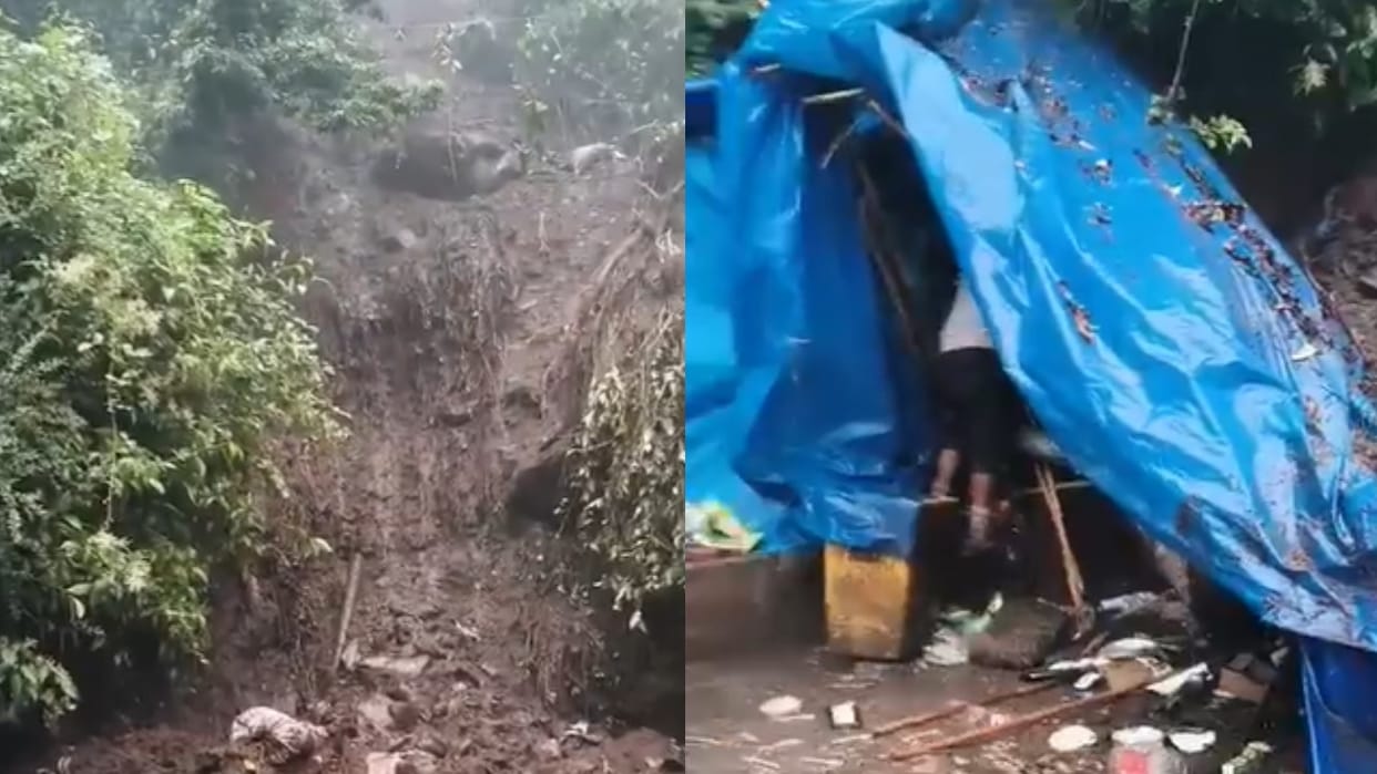 Uttarakhand Rain Debris falls near prepaid counter in Gaurikund shop damaged Rudraprayag News