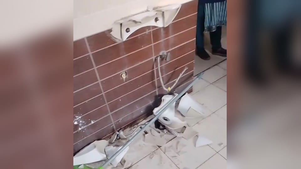 Doon Hospital Thieves wreak havoc in OPD building broken locks smashed washbasin and even stole the taps
