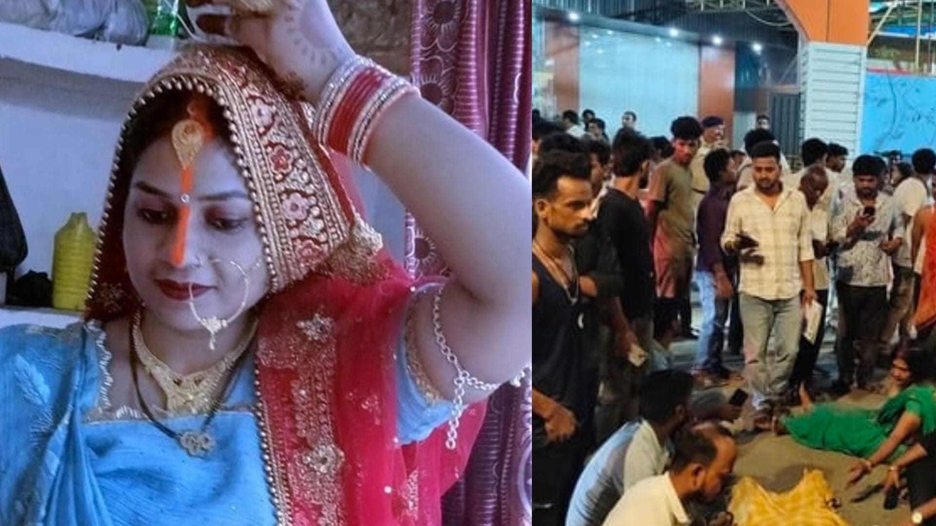 अस्पताल के सामने रोड जाम कर बैठे परिजन