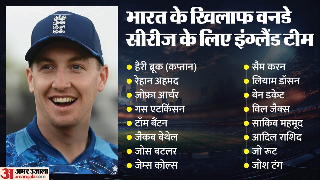 England Squad Announced for ODI Series Against India Harry Brook Captain