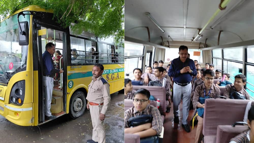 Auraiya Mission Safe Future ARTO action against unregistered school vehicles two buses seized and 13 challaned