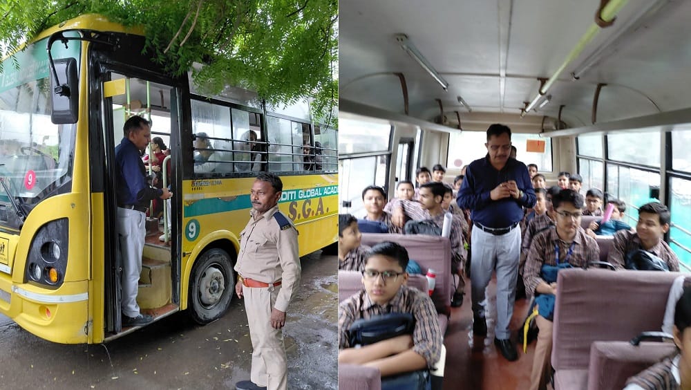 Auraiya Mission Safe Future ARTO action against unregistered school vehicles two buses seized and 13 challaned