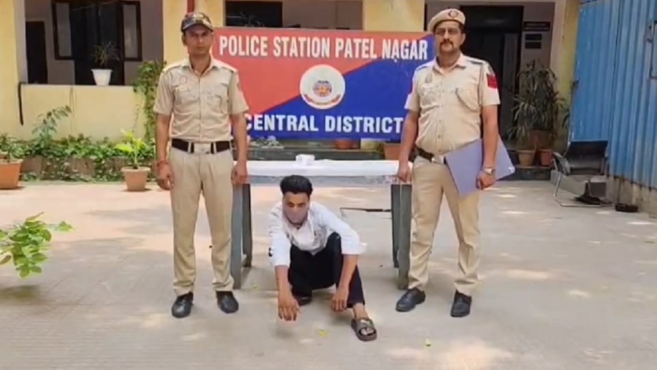 Police arrested a man accused of posting a photo with a knife on Instagram