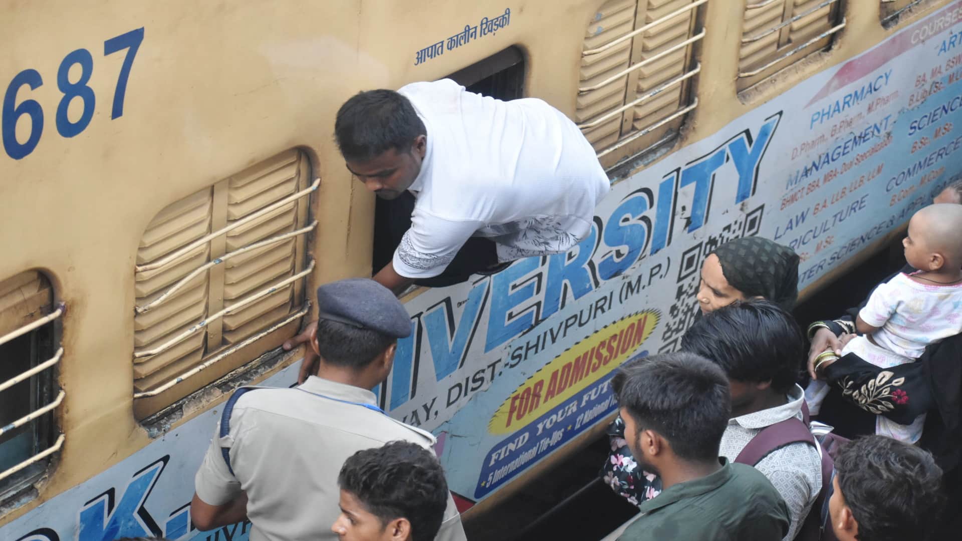 TET Exam: Surge of examinees in trains and buses; candidates climbed into coaches through windows.