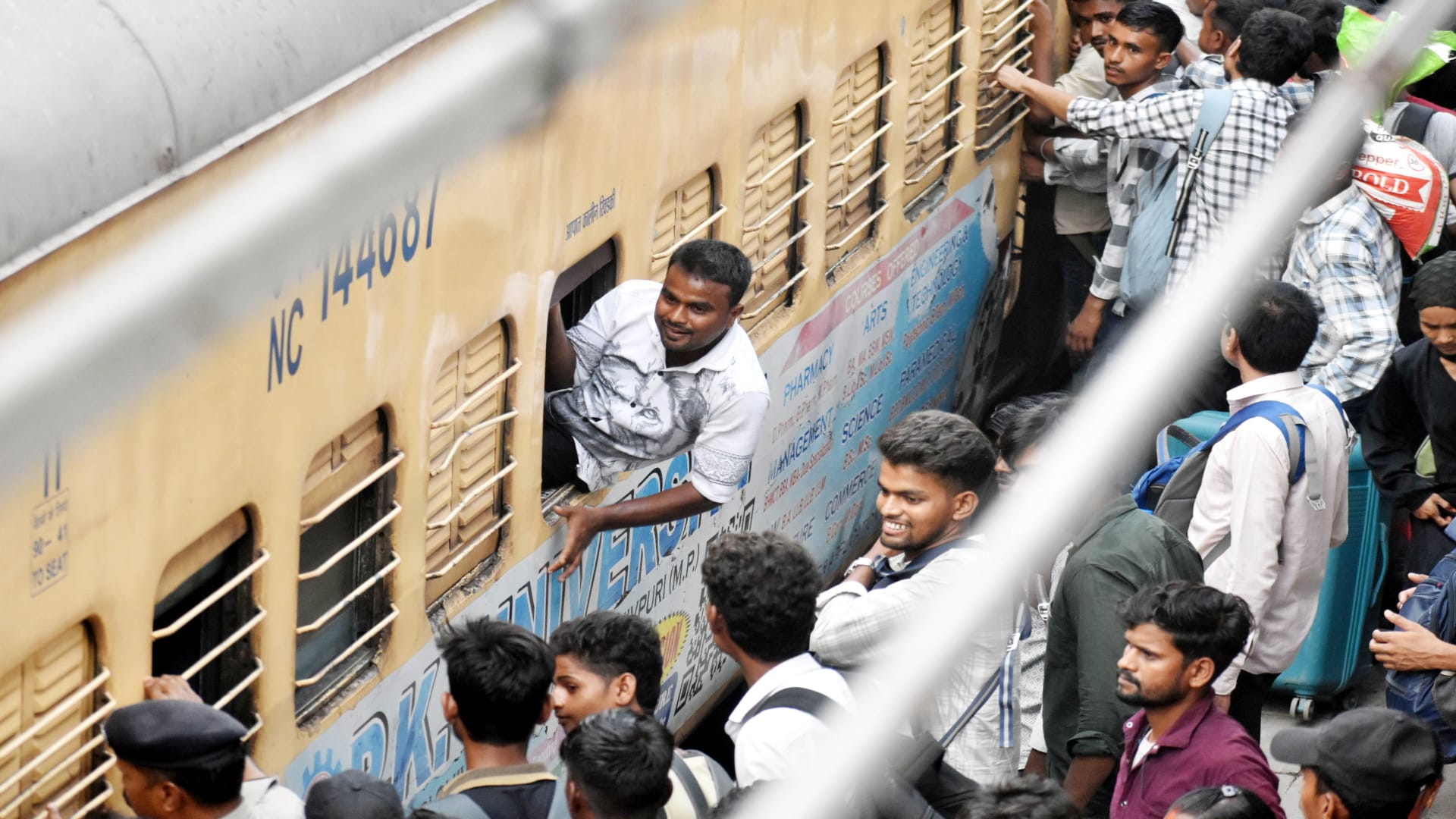 TET Exam: Surge of examinees in trains and buses; candidates climbed into coaches through windows.