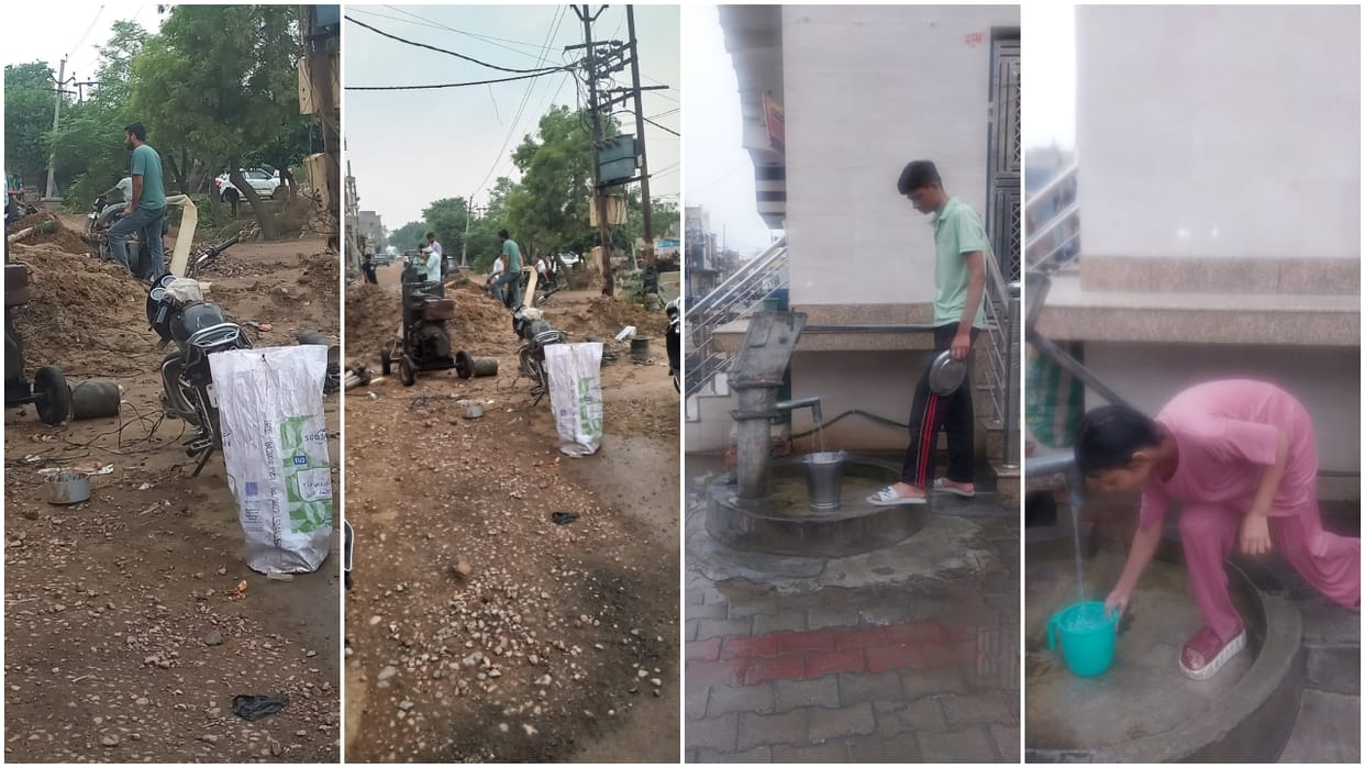 population of eight thousand in Muradnagar grappled with drinking water crisis after pipeline was damaged