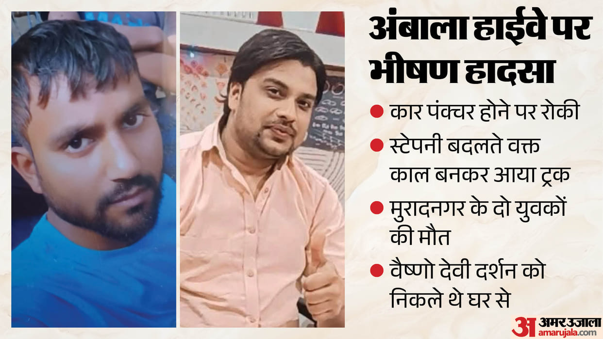 Two youths from Muradnagar died in a road accident on the Ambala Highway