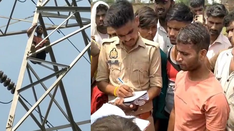 Youth climbs tower amid land partition dispute with brother