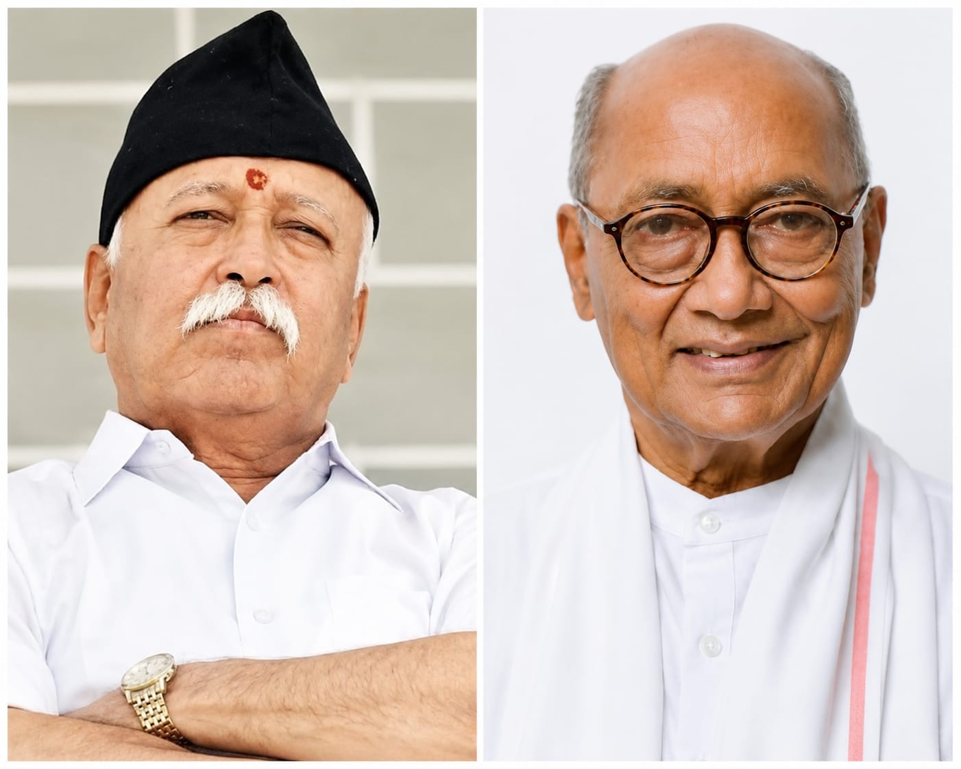 मोहन भागवत और दिग्विजय सिंह