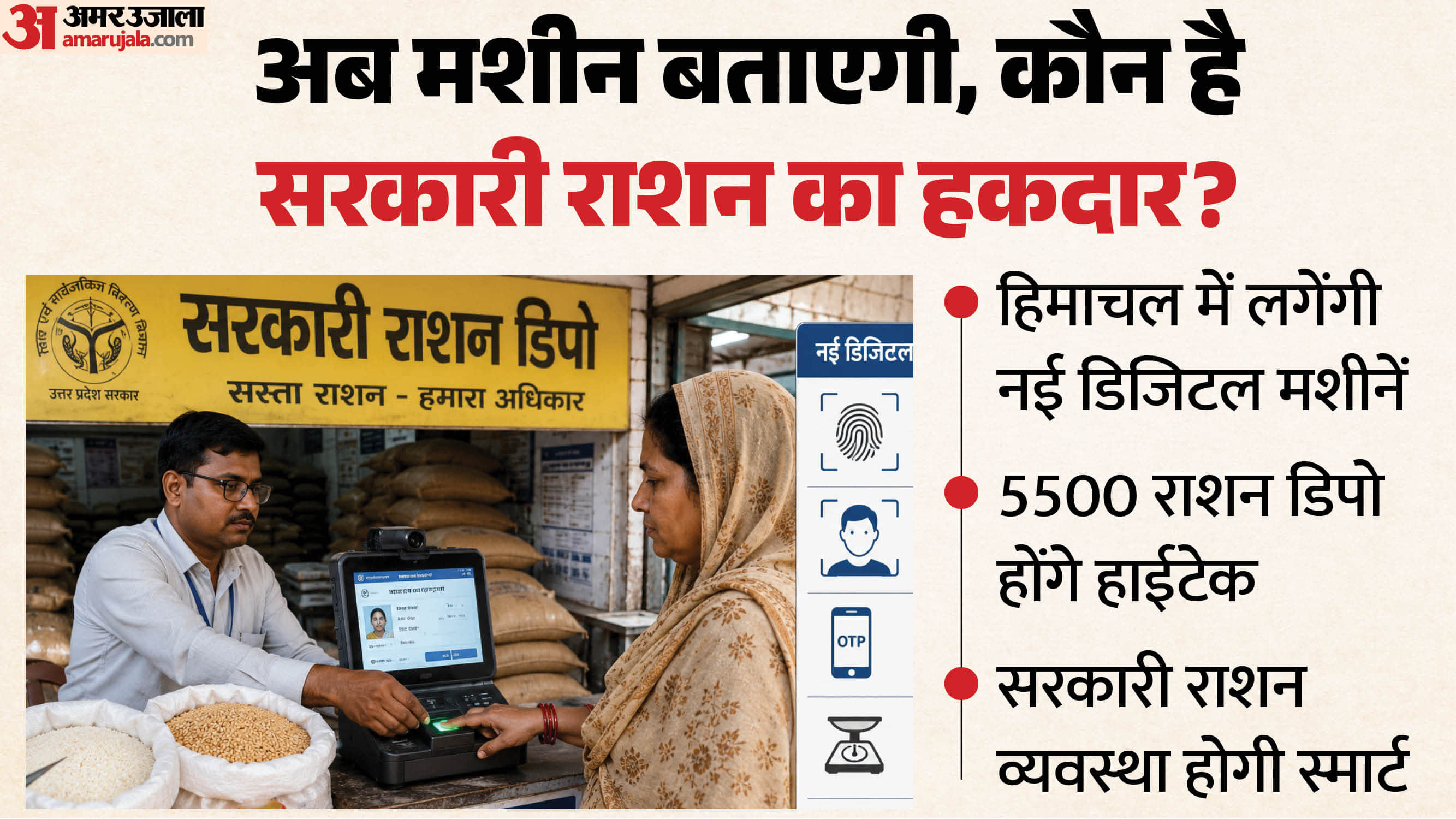 हिमाचल के राशन डिपुओं में जल्द लगेंगी नई हाईटेक बायोमीट्रिक मशीनें।