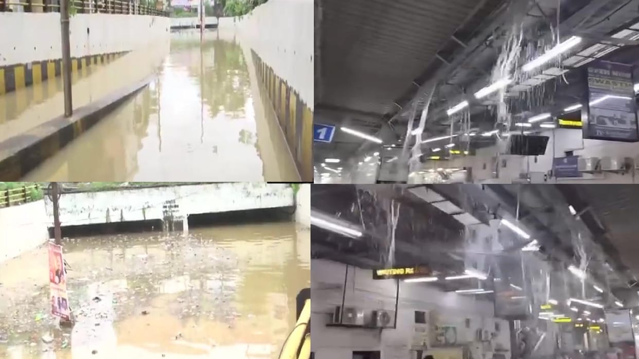 Rain in Raipur caused water to gush out of the railway station shed, submerging several under bridge