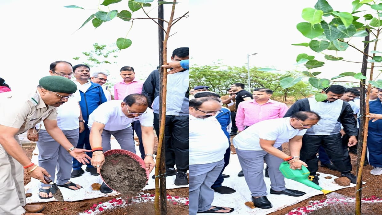 Chief Minister Vishnudev Sai planted a tree under the campaign 'Ek Ped Maa Ke Naam'.