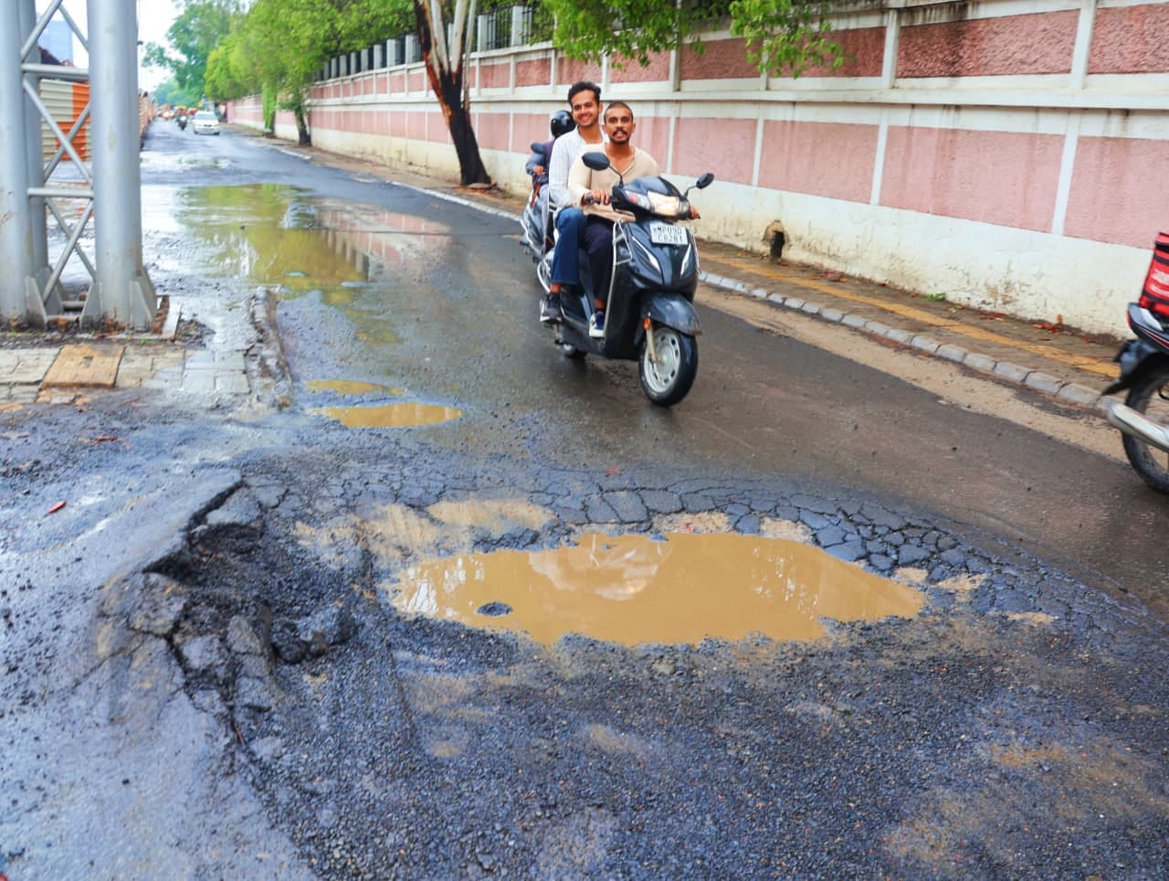 Watch your step... this deadly pothole in Indore could turn a moment's carelessness into an accident.