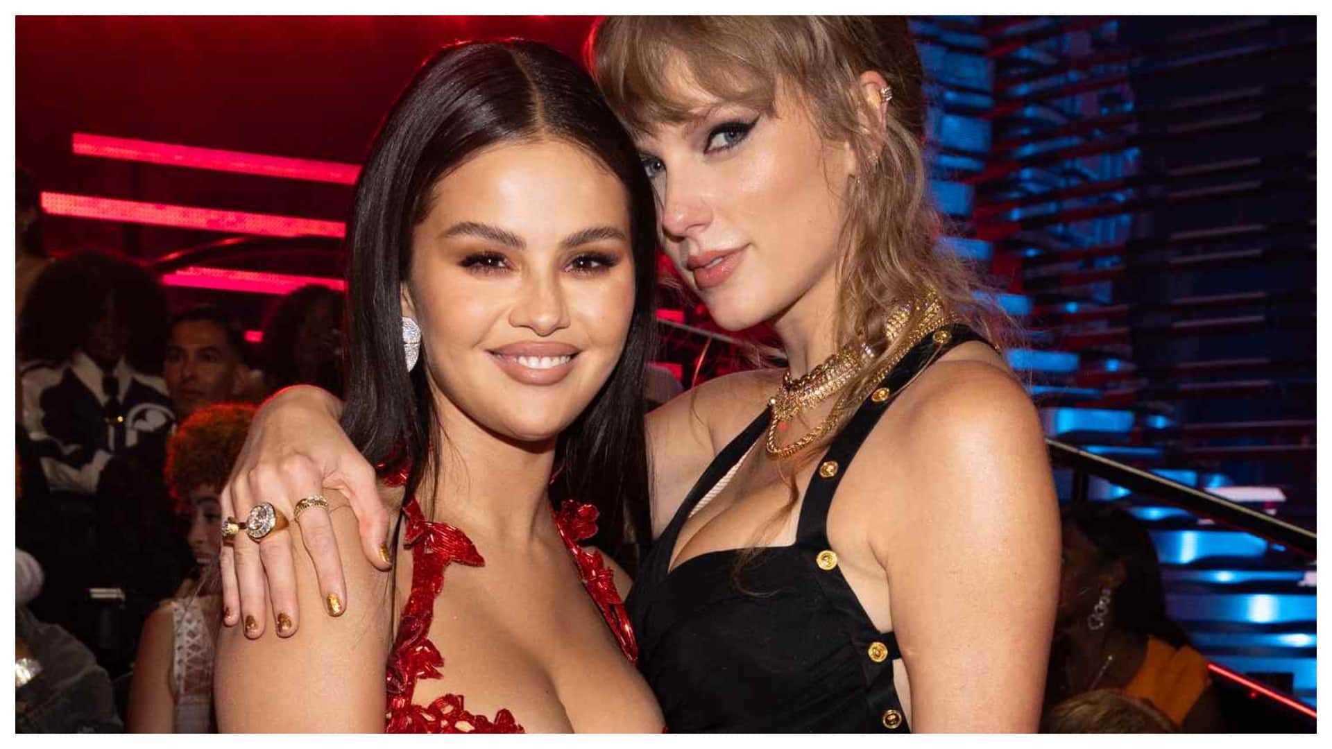 Selena Gomez dazzles in a sequined dress as she attends Taylor Swift and Travis Kelce wedding festivities