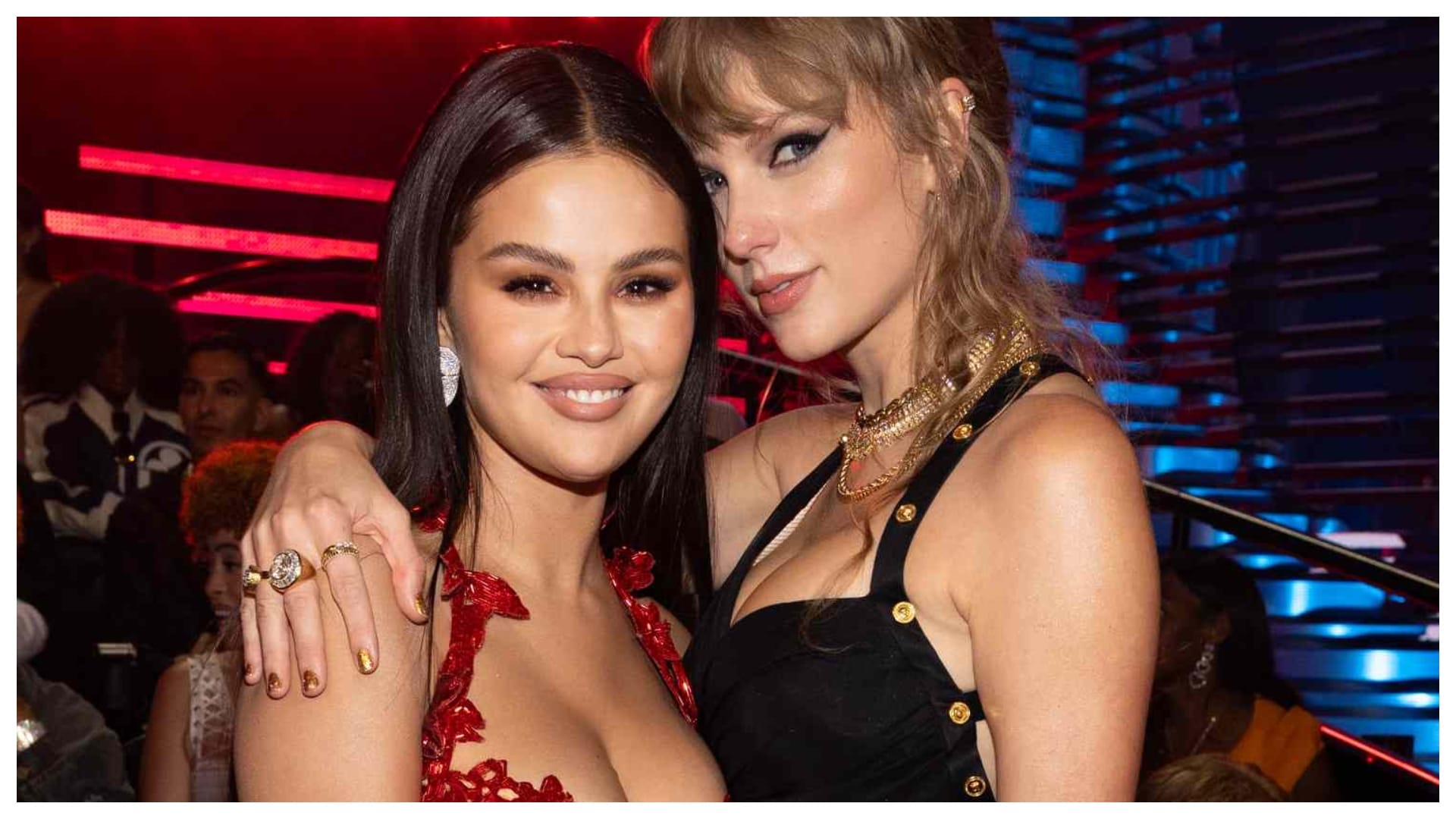Selena Gomez dazzles in a sequined dress as she attends Taylor Swift and Travis Kelce wedding festivities
