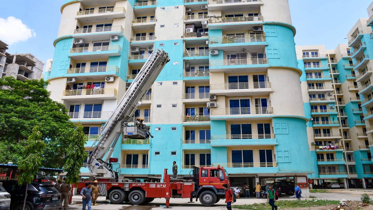 Preparedness to handle emergencies in high-rise buildings tested via fire mock drill.