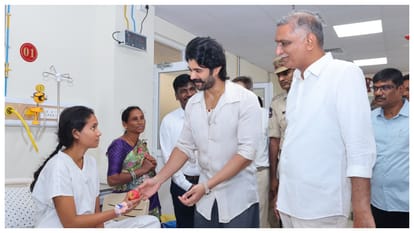 Vijay Deverakonda BRS Harish Rao attend Gift of Life ceremony marking 500 free pediatric heart surgeries