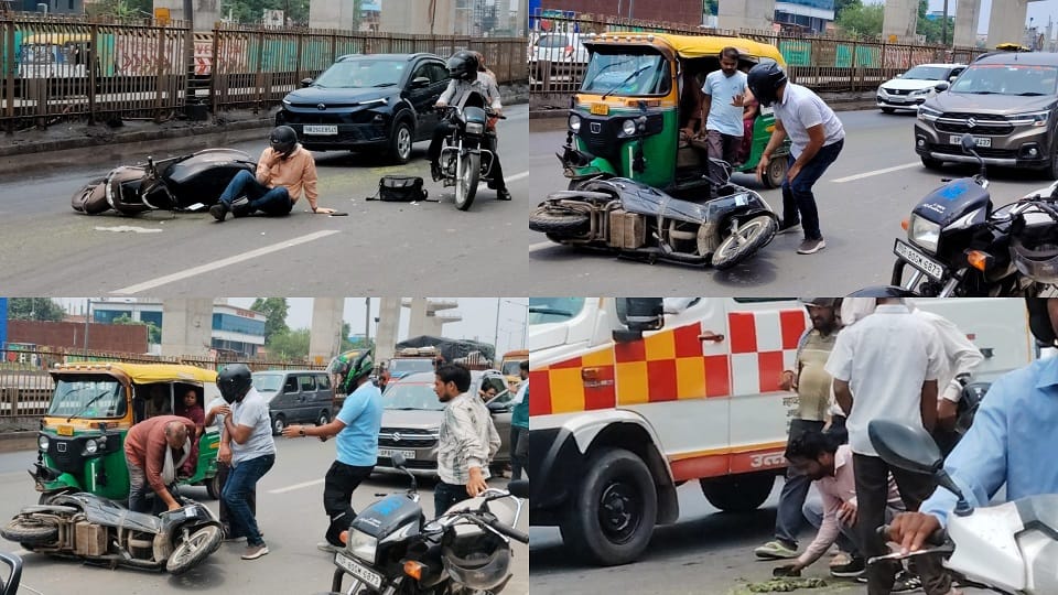 Spilled Okra Turns Agra-Delhi Highway Slippery, Quick Action by Three Youths Prevents Major Mishap