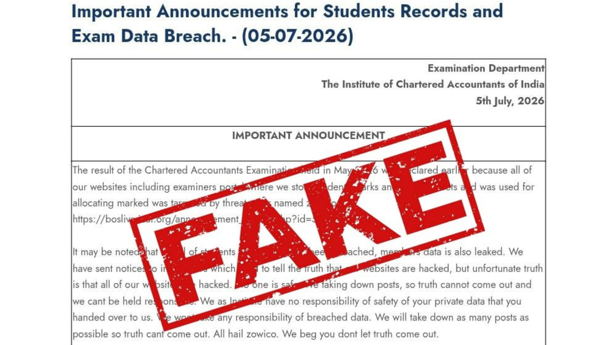 ICAI Denies Data Breach Rumours, Says Students and Members’ Records Are Completely Safe