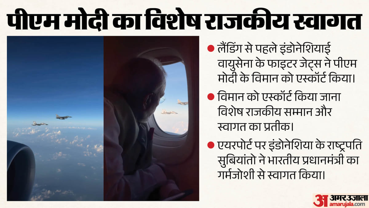विमान उतरने से पहले इंडोनेशिया की वायुसेना ने किया एस्कॉर्ट; पीएम जकार्ता में क्या बोले?