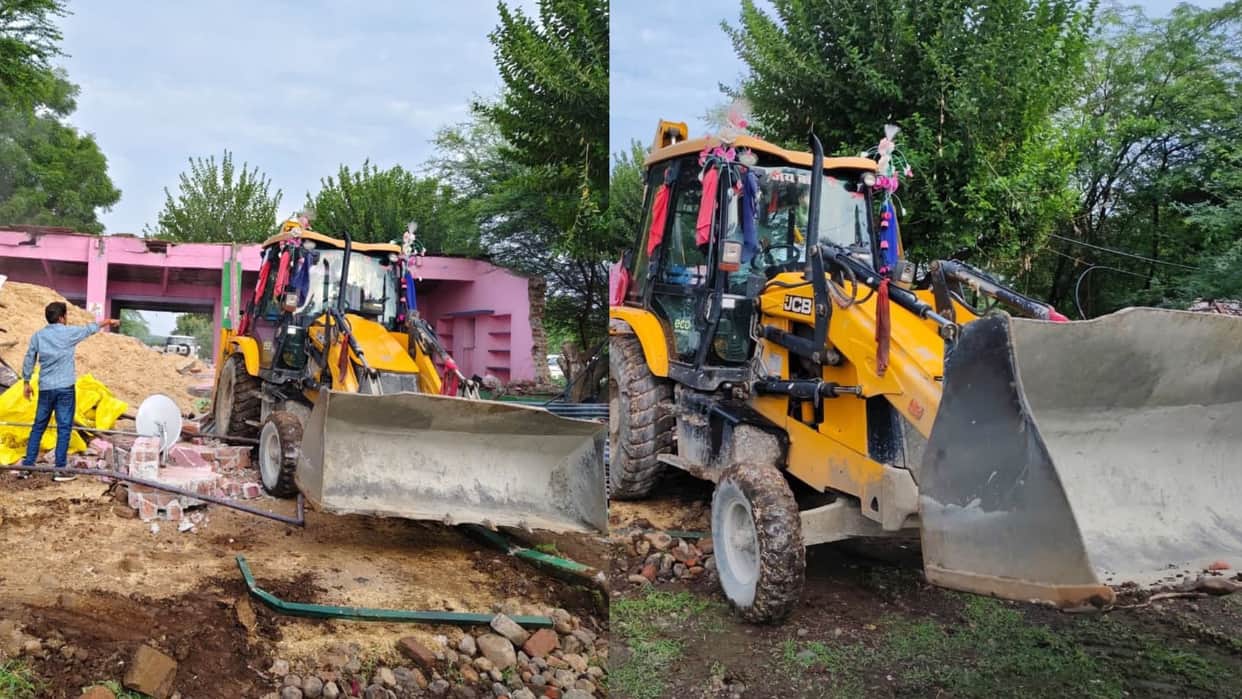 Rajasthan Crackdown Bulldozer Demolishes Illegal Structures of History-Sheeter on Govt Land
