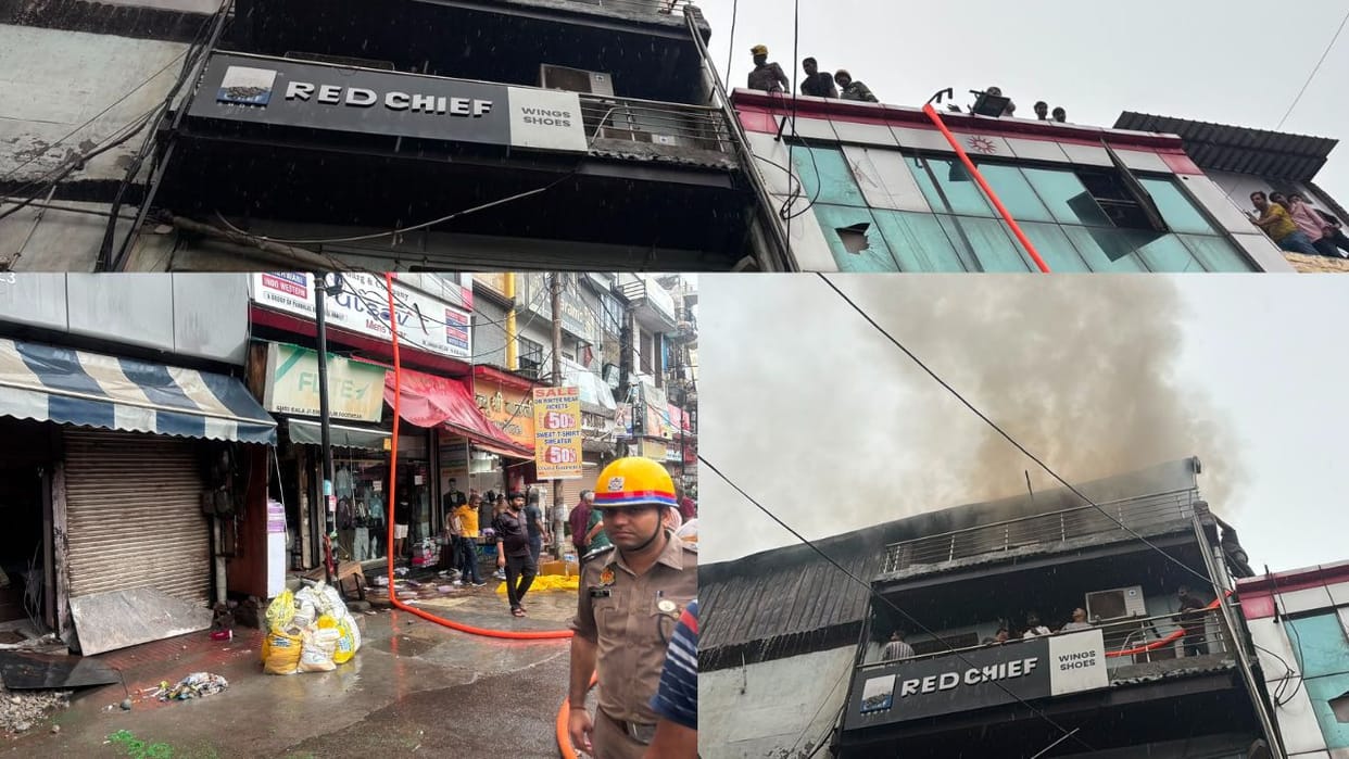Massive fire caused by generator at shoe showroom in Ghaziabad