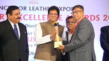 Kanpur dominates Council for Leather Exports national awards Minister Piyush Goyal felicitates exporters