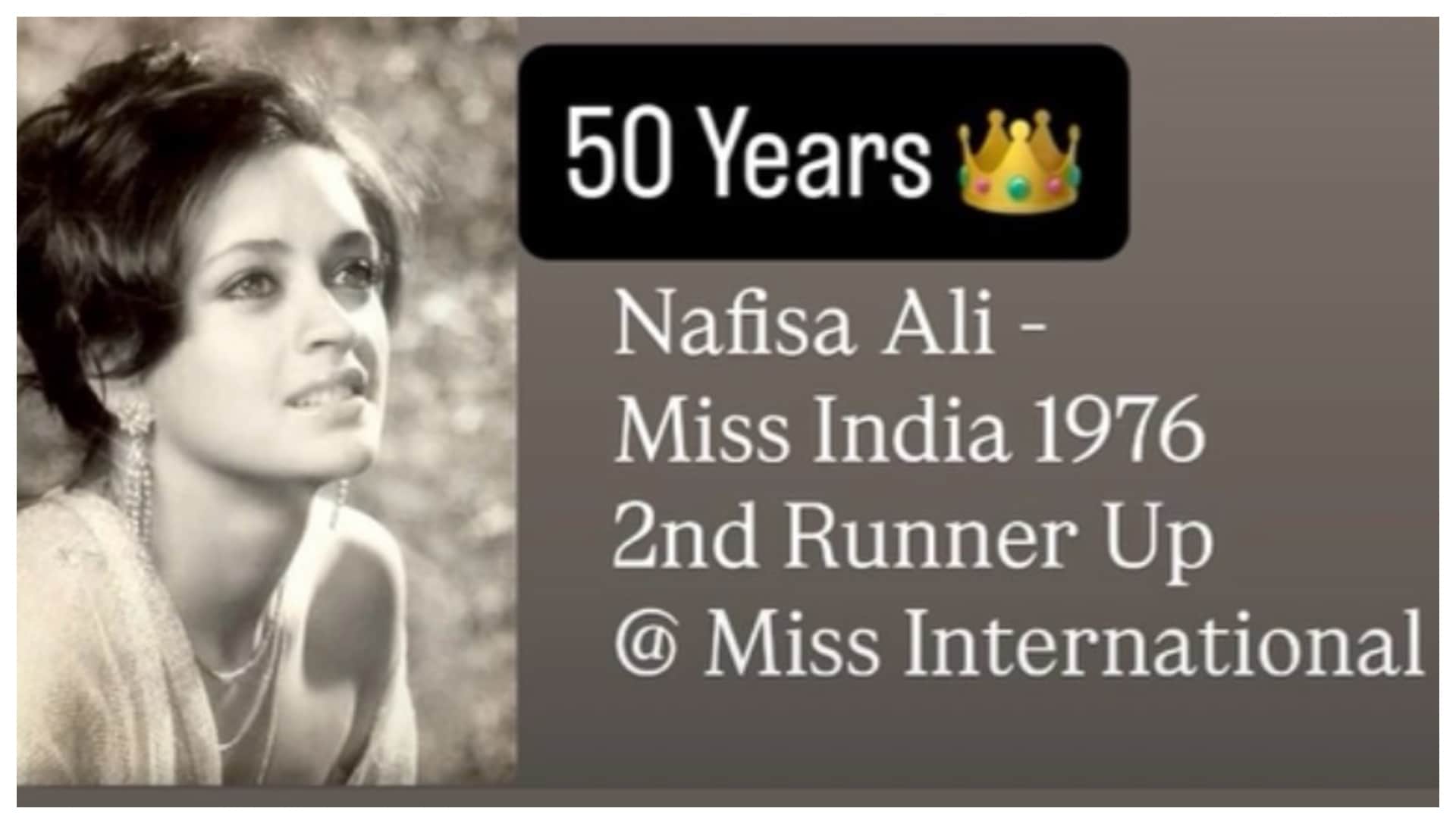 Nafisa Ali marks 50 years since winning Miss India crown share special photos